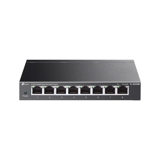 TP-Link 8 Port Gigabit Easy Managed Switch, VLAN, Auto Loop Prevention, IGMP Snooping, Fanless, Managed by Omada, Durable Metal w/ Shielded