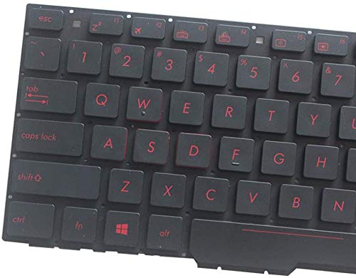 New English Laptop Replacement Keyboard for Asus GL553 Series GL553V GL553VW ZX553VD ZX53V FX553VD FX53VD FX753VD FZ53V ZX73 US Layout with Backlight