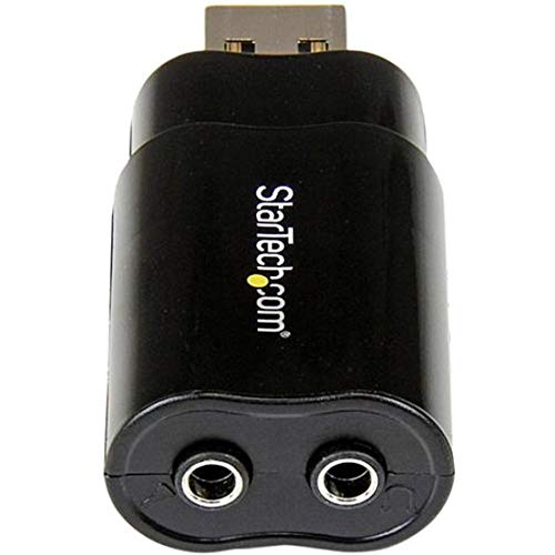 StarTech.com USB Sound Card - 3.5mm Audio Adapter - External Sound Card - Black - External Sound Card, TAA (ICUSBAUDIOB)