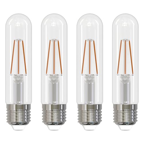Bulbrite LED Filament T9 Bulb, 3000K, Dimmable, 5W, E26 Base, 400 Lumens, 120V, CRI 90, Soft White Light, Chandelier with Medium Base (4 Pack)