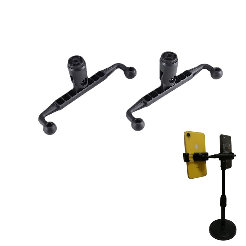 ThtRht 2 Pack Dual Phone Holder Tripod Mount Adapter 17mm Ball Mount Splitter with 1/4"-20 Thread Stand for Camera Tripod Phone Holder Light Stand