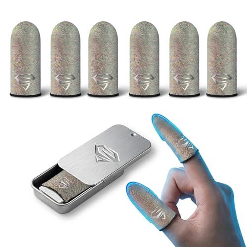 Bluradio 6 Pack Silver Fiber Gaming Finger Sleeves