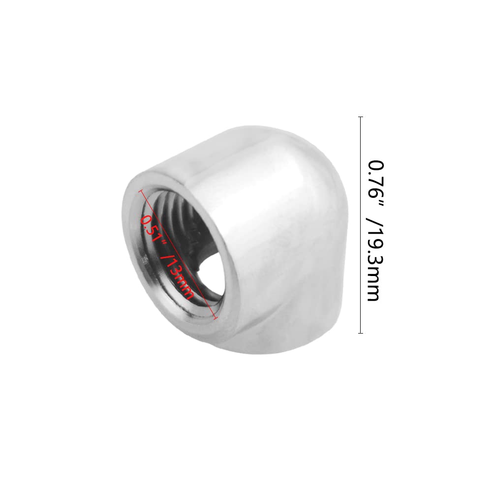 BXQINLENX Silver Chrome G 1/4" Female to Female 90° Rotary Enhance Multi-Link Adapter Fitting for Computer Water Cooling System(4 PCS)