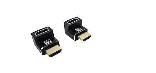 YCS basics 2 Pack HDMI Male to HDMI Female 90-Degree Angle Adapter UHD 8K