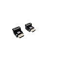 YCS basics 2 Pack HDMI Male to HDMI Female 90-Degree Angle Adapter UHD 8K