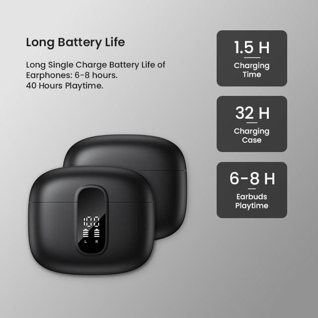 HYFAI Wireless Earbuds, 2025 Bluetooth 5.4 Headphones in Ear with 4 ENC Noise Cancelling Mic,Wireless Earphones HiFi Stereo Deep Bass 40H Playtime…