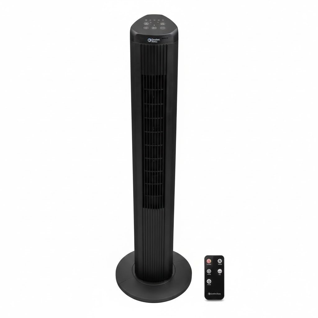 Comfort Zone 40-Inch Oscillating Bladeless Tower Fan