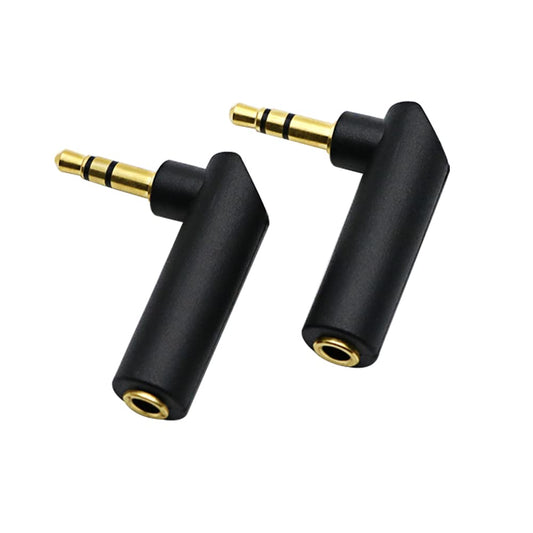 rgzhihuifz 3.5mm Angle Male to Female Audio Adapter, 90 Degree Right Angle Gold-Plated TRS Stereo Jack Plug AUX Connector Compatible with Headset