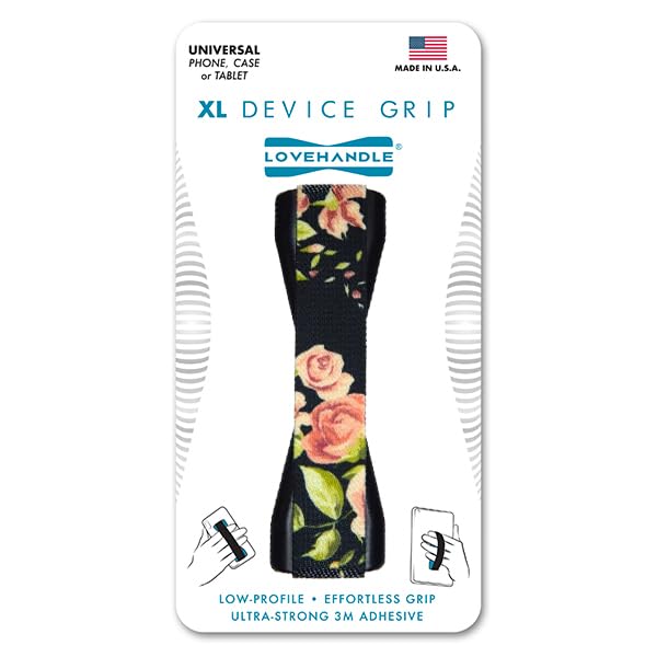 LOVEHANDLE Tablet/XL Grip for Most Tablets and Large Smartphones, Vintage Rose