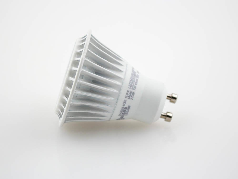 TCP LED7MR16GU1027KFL MR16 LED Bulb, GU10, 7W (50W Equiv.) - Dimmable - 2700K - 500 Lm.