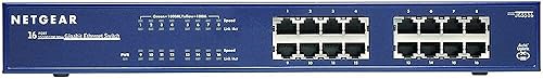 NETGEAR JGS516PE-100NAS 16-Port Gigabit Rackmount Smart Managed Plus Switch, 85w 8xPoE, ProSAFE Lifetime Protection