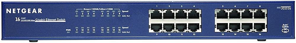 NETGEAR JGS516PE-100NAS 16-Port Gigabit Rackmount Smart Managed Plus Switch, 85w 8xPoE, ProSAFE Lifetime Protection