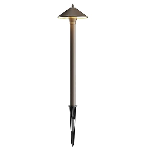 GOODSMANN Landscape Lighting Low Voltage Outdoor Path Lights Halogen Pathway Light Wired 10W 25 Lumen 2700K Warm White Metal 12V AC Bronze Electric