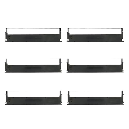 BIGGER Compatible Printer Ribbon Replacement for Epson S015631 LX-350 LX350 Black Fabric Ribbon, Used for Epson LX-350, LX-300+II, LX-300+ Printer, 6