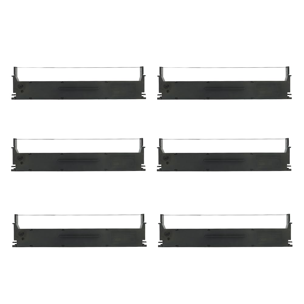 BIGGER Compatible Printer Ribbon Replacement for Epson S015631 LX-350 LX350 Black Fabric Ribbon, Used for Epson LX-350, LX-300+II, LX-300+ Printer, 6