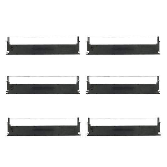 BIGGER Compatible Printer Ribbon Replacement for Epson S015631 LX-350 LX350 Black Fabric Ribbon, Used for Epson LX-350, LX-300+II, LX-300+ Printer, 6