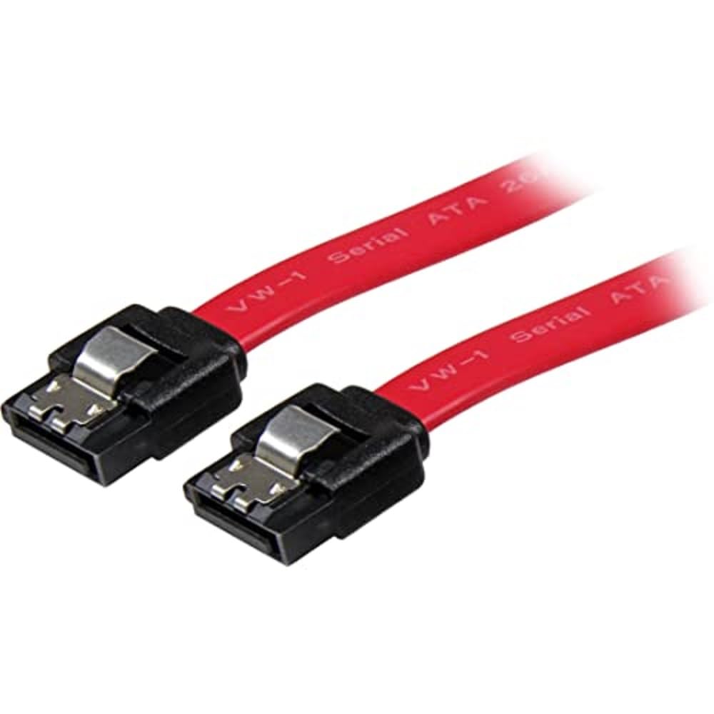 8in Latching Sata Cable - Male Sata - Male Sata - 8 - Red
