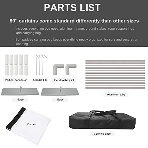 SKERELL Outdoor Projector Screen with Stand : Portable Projection Screen for Outside Theater Home Backyard Movies 80 inch [SKLI-080]