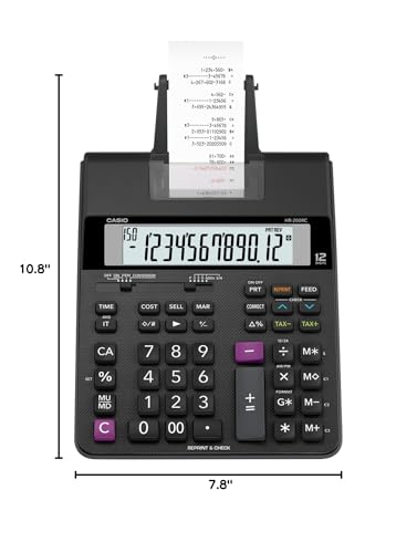 Casio HR-200RC - Desktop Printing Calculator with Dual-Color Print & 150-Step Check | Cost/Sell/Margin, Tax & Calendar | New Version of HR-150TM |