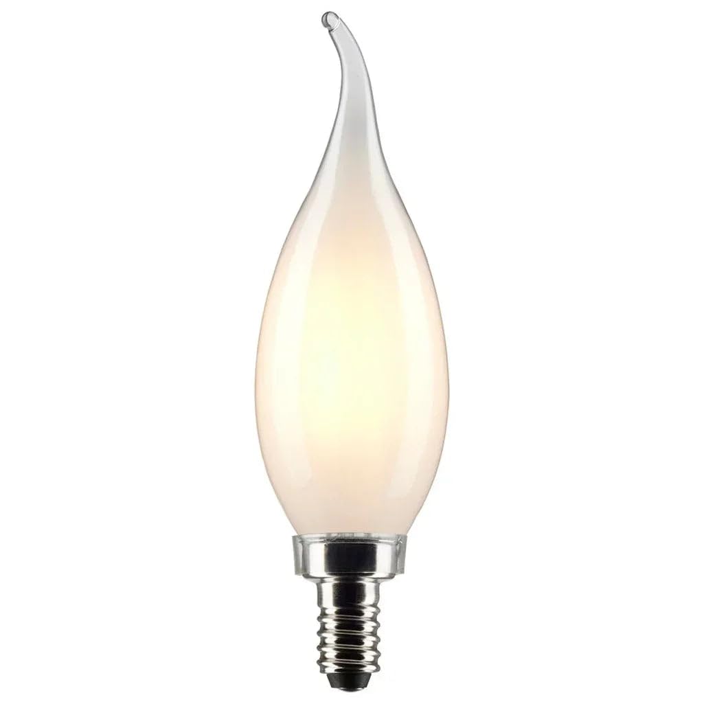 Satco 3-Watt LED E12 Light Bulb, 2700K, 15000 Hour Rating, Dimmable