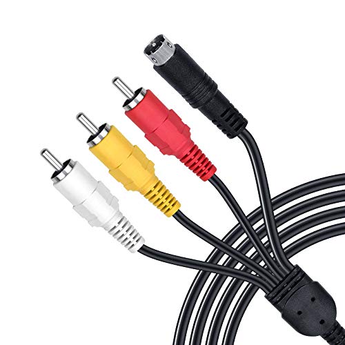5 Feet AV A/V Audio Video TV-Out Cable Cord for Sony Camcorder Handycam DCR-HC28/e DCR-SX85/v/e/l SX85/b/r and More Models