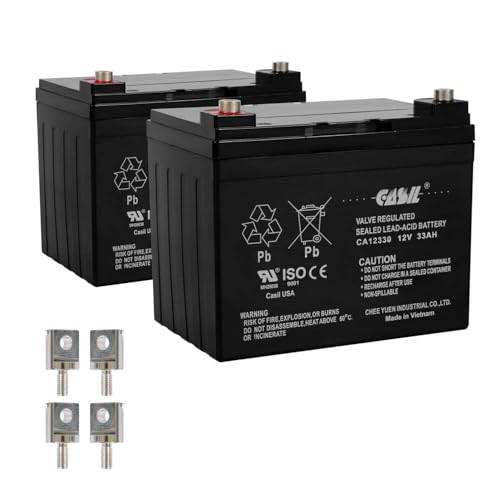 Casil 2 Pack 12v 33ah for 35ah Pride Maxima Revo Shuttle Pride Maxima SC940 Celebrity X BATLIQ1001 BATLIQ1017 AGM U1 Pride Mobility Flash Jazzy 1103…