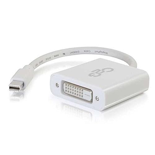 C2G Legrand Mini DisplayPort Adapter, Active, Male to Female Displayport Adapter, White DisplayPort to DVI Adapter, 8 Inch Adapter Converter, 1 Count