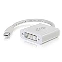 C2G Legrand Mini DisplayPort Adapter, Active, Male to Female Displayport Adapter, White DisplayPort to DVI Adapter, 8 Inch Adapter Converter, 1 Count