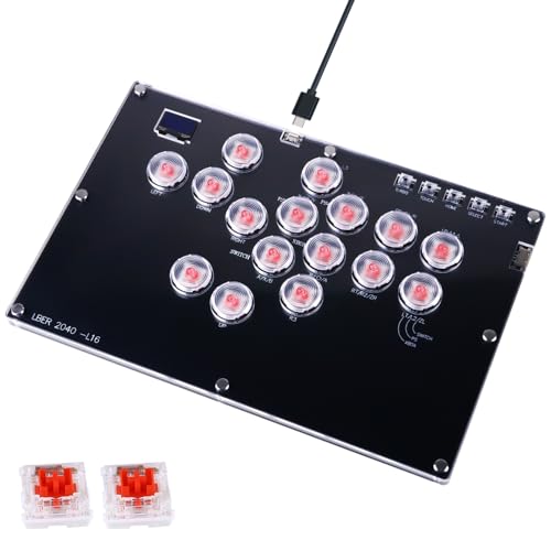 Arcade Stick All-Button Controller L16, Leverless Controller Street Fight with Turbo & SOCD, Arcade Stick Street Fight for PC/PS3/PS4/Steam/Switch