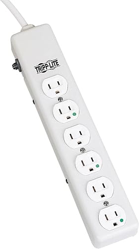Tripp Lite Safe-IT Medical-Grade Power Strip, 6 Hospital-Grade Outlets, UL 1363 Certified, 1.5 Ft / 0.45M Cord, Life Limited Manufacturer's Warranty