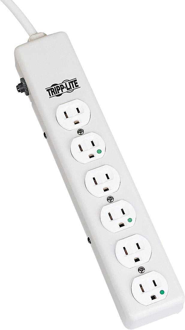 Tripp Lite Safe-IT Medical-Grade Power Strip, 6 Hospital-Grade Outlets, UL 1363 Certified, 1.5 Ft / 0.45M Cord, Life Limited Manufacturer's Warranty