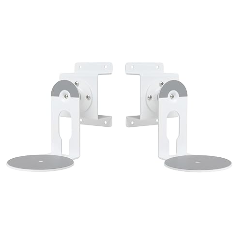 Fbyuitap 2 Pack Metal Wall Mount Compatible with Sonos Era 100, Adjustable Swivel Wall Mount Bracket Speaker Stand, White (White)