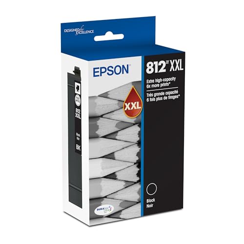 EPSON 812 DURABrite Ultra Ink Extra-high Capacity Black Cartridge (T812XXL120-S) Works with WorkForce Pro WF-7310 ,7820, 7840, EC-C7000
