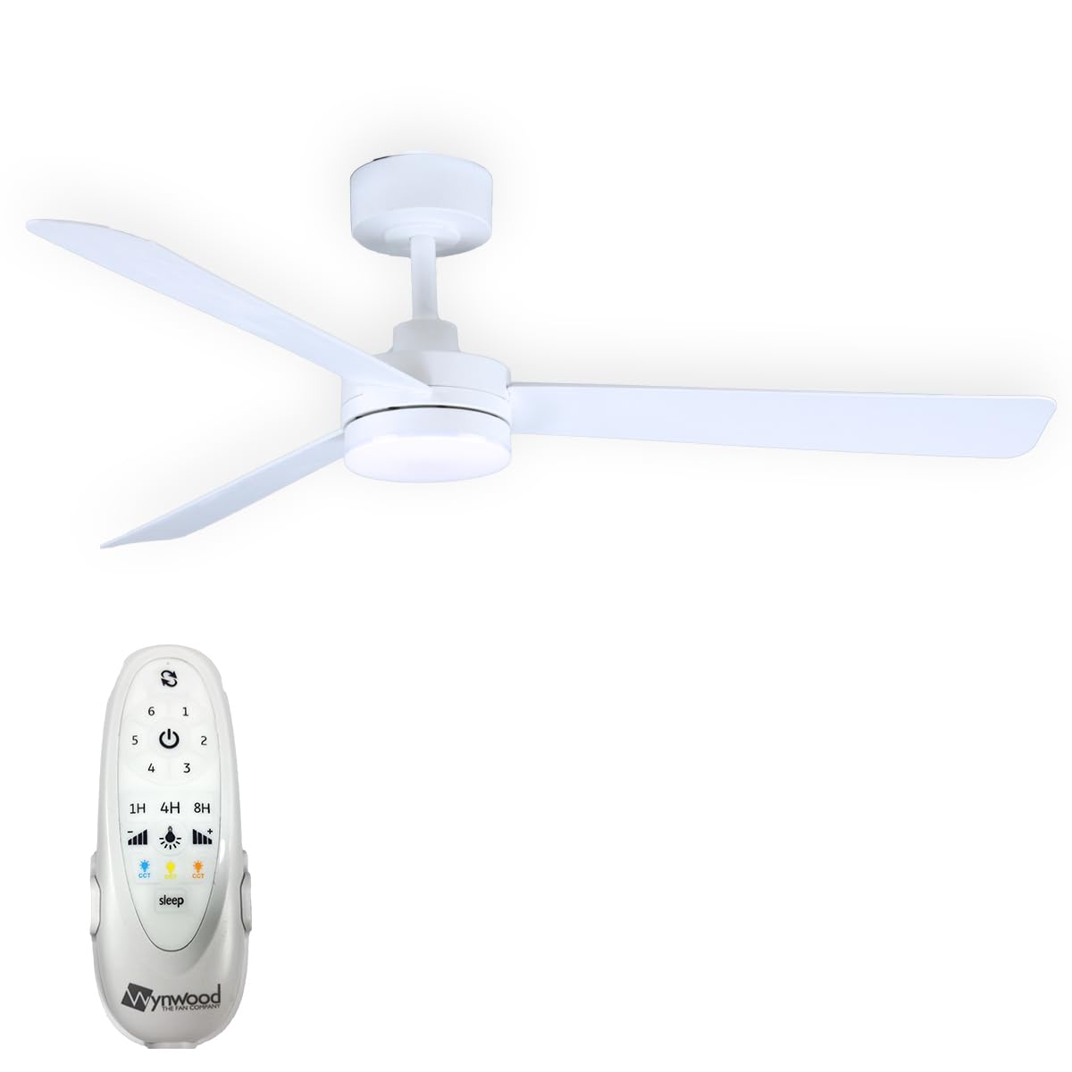 Wynwood 52" Biscayne Ceiling Fans with Lights & Remote, Energy-Efficient 6-Speed DC Motor, Adjustable 3-CCT LED, Reversible Airflow, Modern Indoor