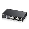Zyxel 16 Port Network Switch | Unmanaged Gigabit Ethernet Splitter | 16x GbE Ports | Fanless Design | Plug and Play Easy Installation | Wall and Rack
