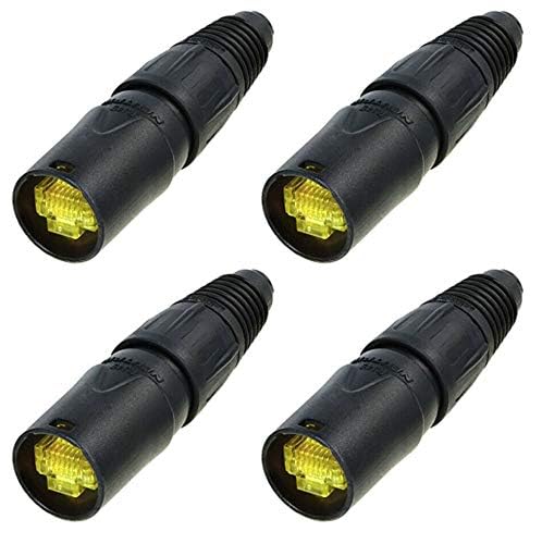 (4-Pack) Genuine Neutrik NE8MX-B-1 Ethercon Cable Connector Black Chromium Housing