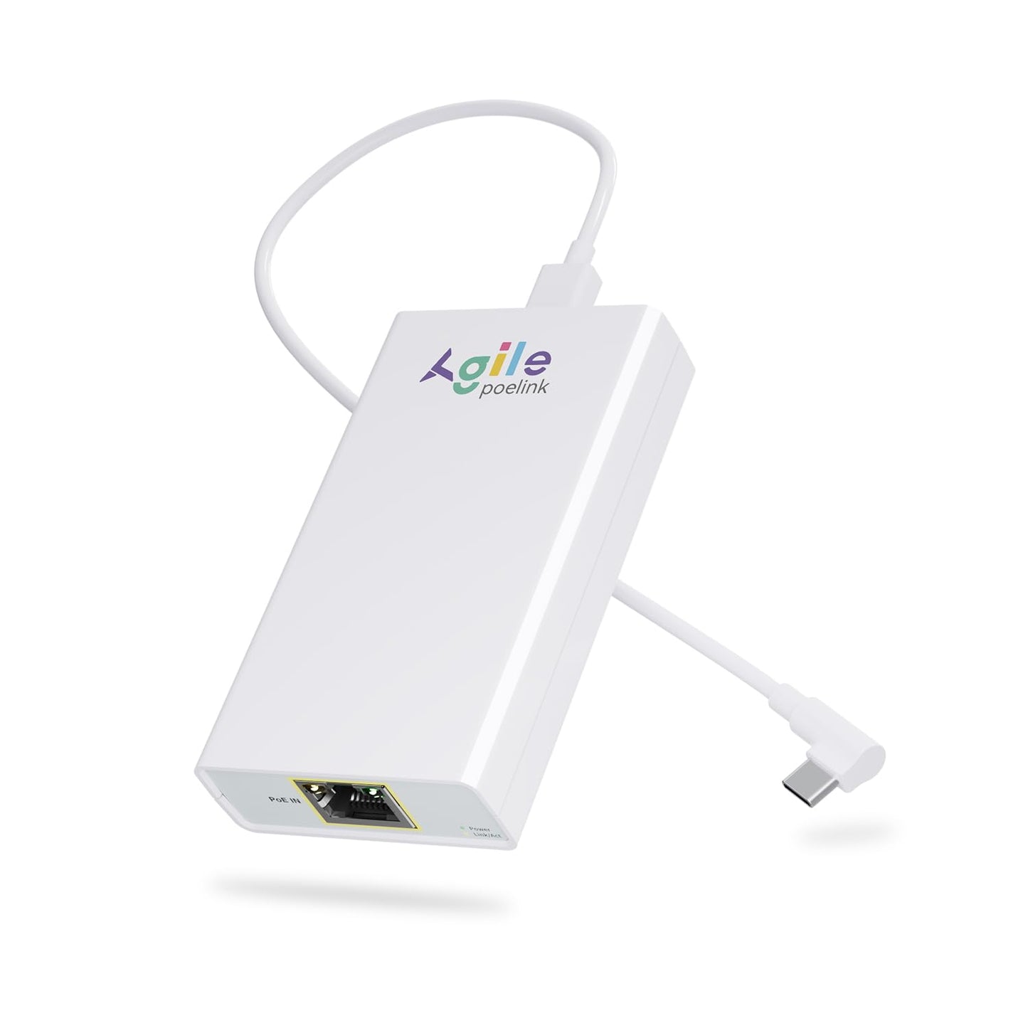 Gigabit PoE to USB C Converter for Smart Phone/Tablet, USB-C to Ethernet Adapter with 23W Charging, Power & Data 2-in-1 RJ45 Port to Type-C Adapter