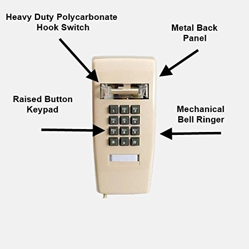 Industrial Wall Phone with Dialpad & Wallplate - ASH/Beige by HQTelecom