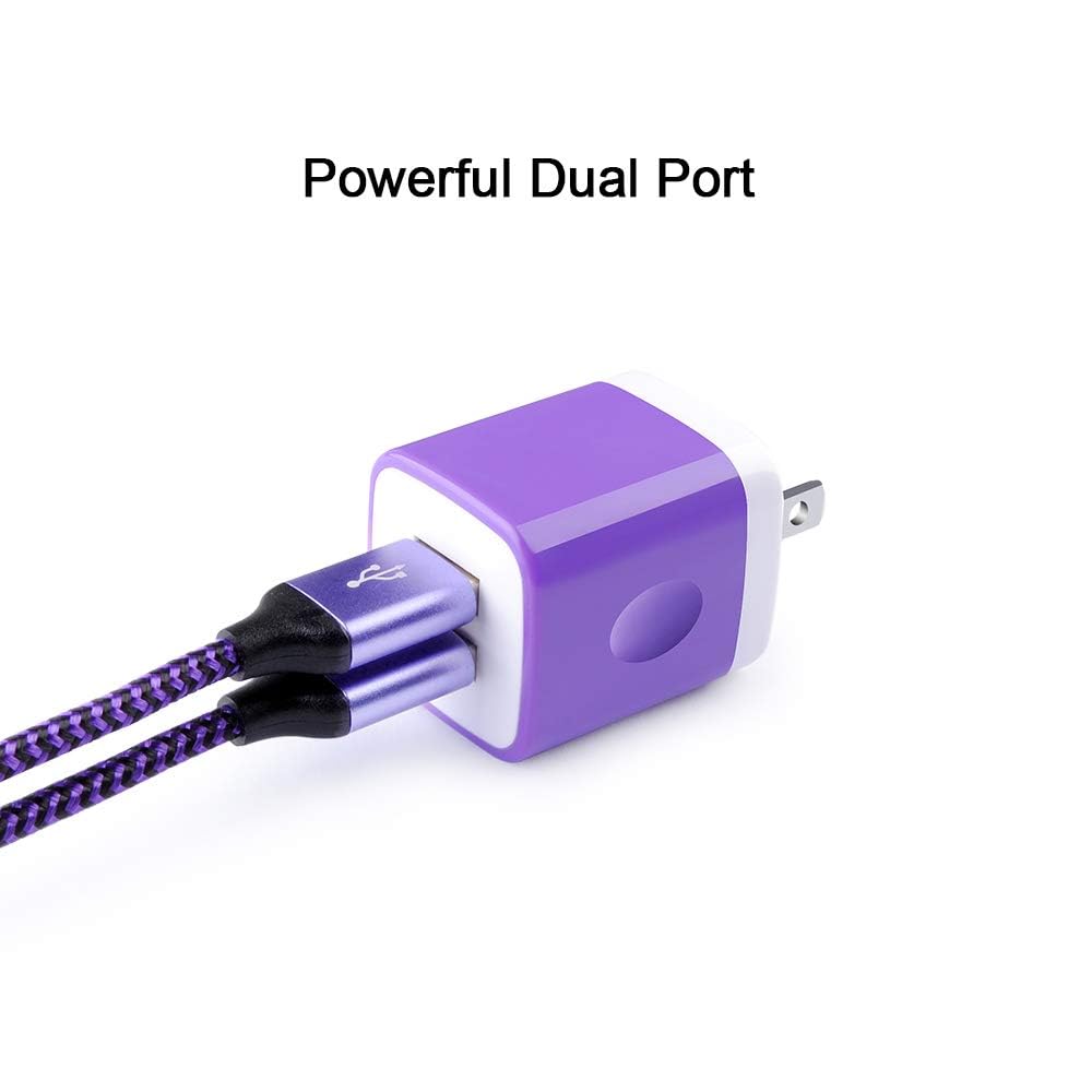 USB Wall Charger Block Phone Power Adapter Charging Brick Plug with 2Pack 6Ft Type C Charger Cable for Samsung Galaxy S24 S23 FE S22 S21 S20 A15 Z