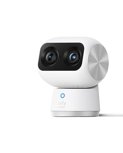 eufy Security 4K UHD Indoor Cam S350, Dual Cameras, 8× Zoom, 360° Pan & Tilt Security Cmera,AI Auto-Tracking,Baby/Pet/Nanny Camera, Human/Pet
