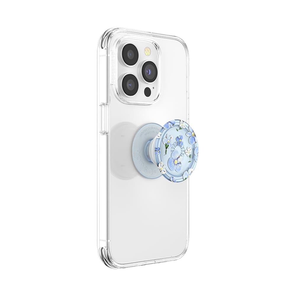 PopSockets Adhesive Phone Grip, Holder, Phone Stand, Plants - Translucent Blue Fields