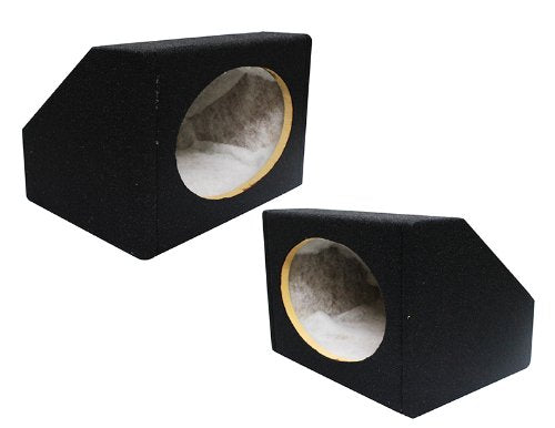 6 X 9 Inches Angled/Wedge Box Speakers, Set of Two (Black)