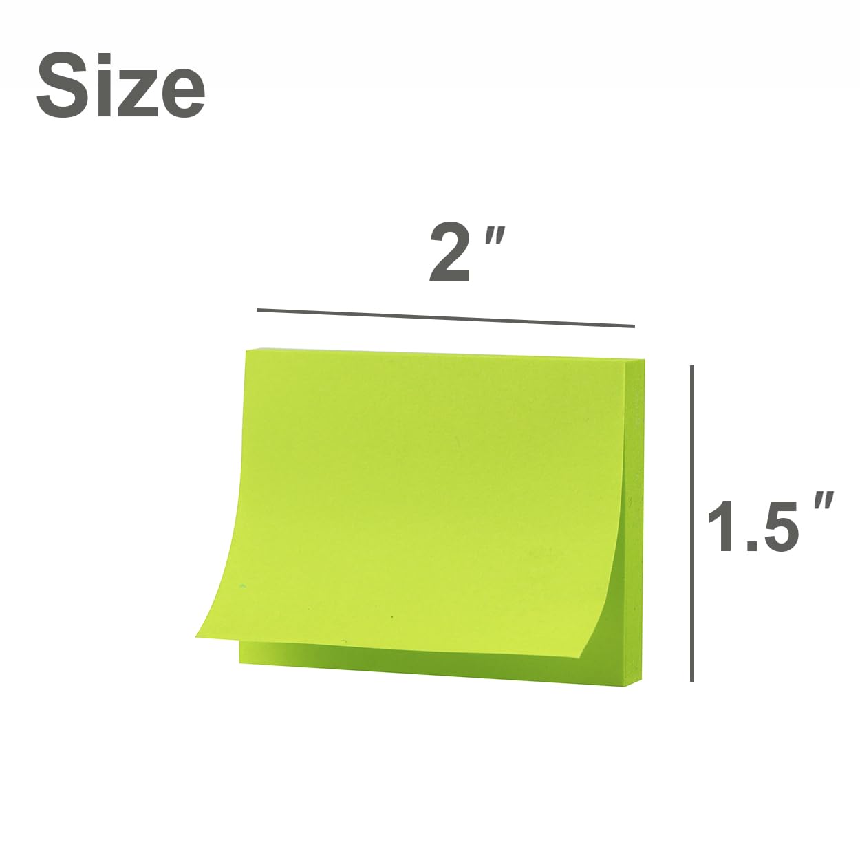 (50 Pads) Sticky Notes 1.5x2, 10 Colors Self Sticky Notes, Sticky Pads