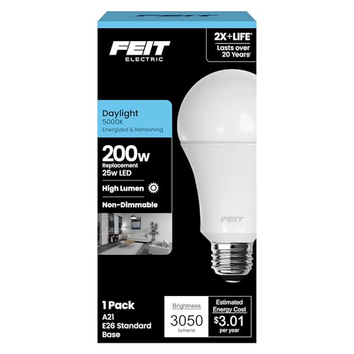 Feit Electric A21 LED Light Bulb 200W Eq, Daylight White