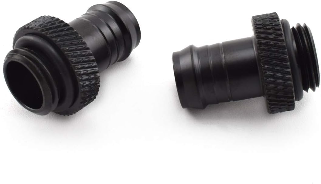 dracaena.io 12 Pack of G1/4" thread to 3/8" Barb Fitting for Soft Tubing, PC Water Cooling System Soft Tube Connectors, Black