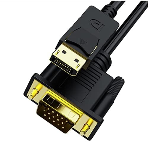 Dafensoy Displayport to VGA Cable 6 FT, Gold Plated DP Male to VGA Male Cable 1080P@60Hz Suitable for Connects DP Port from PC, Desktop, Laptop
