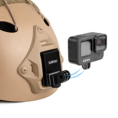 SUREWO Aluminum NVG Mount Compatible with GoPro Hero 13/12/11/10/9/8/7/6/5 Black, Tactical Helmet NVG Mount Compatible with DJI Osmo Action 5