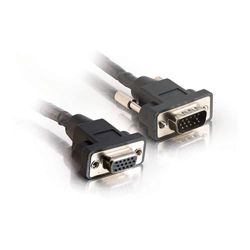 C2G 52102 Panel-Mount HD15 SXGA Male to SXGA Female Monitor Extension Cable, Black (100 Feet, 30.48 Meters)