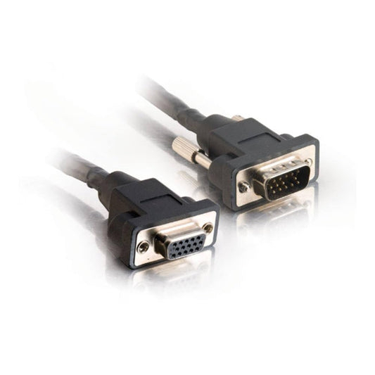 C2G 52102 Panel-Mount HD15 SXGA Male to SXGA Female Monitor Extension Cable, Black (100 Feet, 30.48 Meters)
