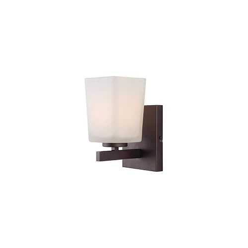 Canarm IVL472A01ORB Ltd Hartley 1 Light Vanity, Oil Rubbed Bronze with Flat Opal Glass